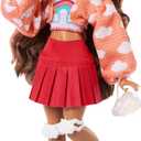 Barbie Dream Besties Doll and Accessories, Teresa Posable Roller Skating Fashion Doll with Brown Hair, 9Video Game Themed Pieces