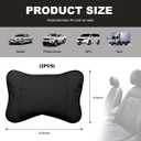 DXNQ 2PCS Car Neck Pillow, Soft Leather Headrest Pillow for Car Support Neck, Breathable Ergonomic Neck Support Relief Cushion for Driving with Adjustable Strap, Universal Car Accessories (Black)