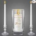 FoldTier Unity Wedding Candle Holders Wedding Ceremony Unity Candle Holder Set Catholic Religious Accessories Large Decorative Glass Holder Taper for Church (Green Leaf)