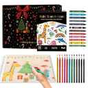 Fuxi Art Supplies for Kids 9-12, Stocking Stuffers | Art Set with 60-Sheet (73lb/ 120gsm) Sketch Book for Kids Ages 8-12, Jumbo Colored Pencils & Crayons | Ideal Christmas Gifts for Grandkids.