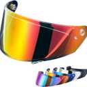 VCOROS X9 Full Face Motorcycle Helmet Replacement Shield 5Color Lens (Chrome Red)