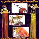 4 Pack 6pcs Dia De Los Muertos Decorations, 3.3ft Day of The Dead Decor with Metallic Foil Tassels, Hanging Sugar Skull Decor Kit for Da De Los Muertos, Halloween, Ofrenda, Altar, Mexican Fiesta, Party