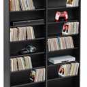 Prepac 2 Column Display Cabinet Media Storage, Double Width Wall, Black (38.75" Wide)