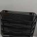 EASEPRES 3 Pocket Mesh Hanging Wall File Organizer, Wall Mounted Mail Paper Document Folder Holder, Clipboard Storage Organization Magazine Rack with Nametag Label for Office Home School, Black