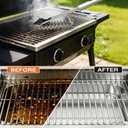 Small Grill Brush Bristle Free for Outdoor Grill, BBQ Grill Brush with Removable Aluminum Handle, Stainless Steel Grill Cleaner with Scraper, Suitable for Ceramic Grills, Removable Aluminum Handle