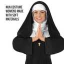 fun shack Nun Costume for Women - Deluxe Religious Outfit with Headpiece, Cross Necklace (Small, Black)