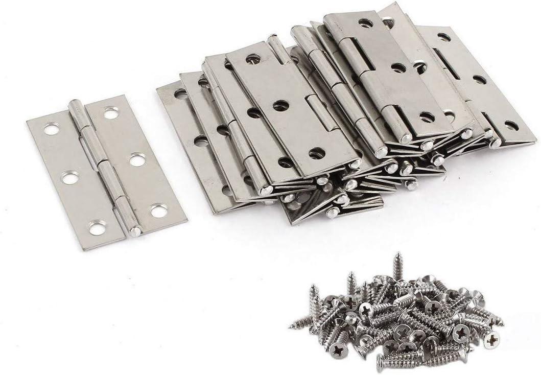 20Pcs Stainless Steel Folding Hinges 3 inch Door and Window Hinges assigned 120 Screws