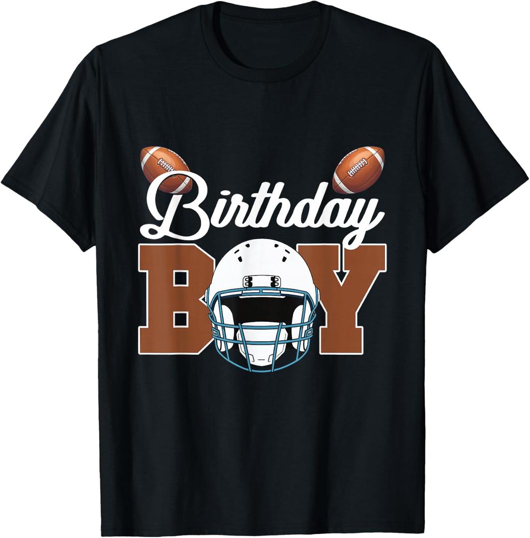Birthday Boy Kids Football Birthday Party Boys Toddlers T-Shirt (Black, M)