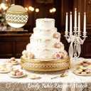 16 Inch Luxury Gold Cake Stand, Round Metal Dessert Display