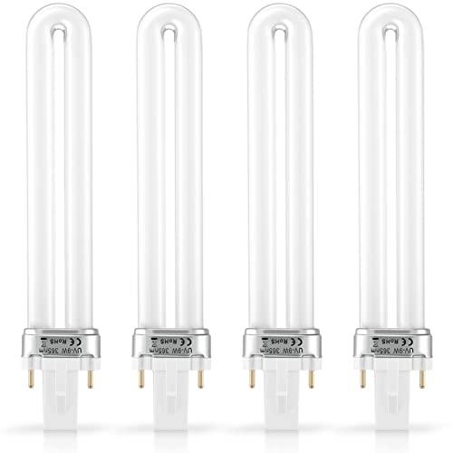 IMIKEYA 4pcs Nail Dryer Lamp Bulbs Tube Replacement 9W 365nm UV Bulb Light Bulb for Nail Art Gel Curing Drying Light Manicure Tool for DIY Lamp Light