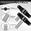 Tandefio 16 Pcs 1/4"-20 x 3/4" Stainless Steel Thumb Screw Thread Thumbscrew Adjustable Tee Wing Screw Black Wing Knob Bolt for Remove Replace Tightening Knob Power Supply (Round)