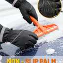 Winter Gloves Men Women Waterproof Warm Ski Gloves for Cold Weather Windproof Snow Touch Screen Gloves for Running Cycling Outdoor Work & Sports (Black, L)