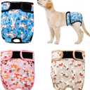 3Pack Reusable Diapers for Female Dog, Washable Diaper for Doggie,Highly Absorbent Dog Diaper,Adjustable Leakproof Puppy Diapers Skirt for Heat,Incontinence,Period Doggy Nappies M