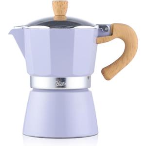Bincoo Cute Espresso Maker Stovetop - Small Moka Pot 2 Espresso Cups/120ML,Espresso Pot Italian Coffee Maker for Home Camping Cafe Office (Purple)