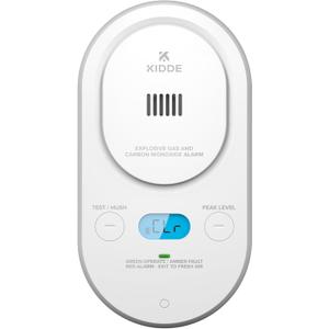 Kidde Carbon Monoxide + Explosive Gas, Natural Gas & Propane Alarm, Plug-in with AA Battery Backup, Digital Backlit Display, 85 dB Alarm, Rotating Plug, LED Status Indicators, 5th Edition, COPDLG