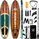 11' Inflatable Stand Up Paddle Board Extra Wide SUP for Adults & Kids of All Skill Levels, Stable Paddleboard with Pump, Fins, Backpack, Accessories & Waterproof Phone Pouch