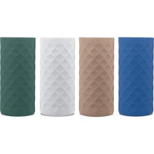 All About Juicing Silicone Sleeves for Glass Water Bottles - 4-Pack of Protective Holders 16-18 oz Capacity - Anti-Slip Protection for Beverage Containers, Smoothies, Juices - Insulating Carriers (Mountain Woodlands)