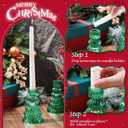 LemonRoad 12 Pack Christmas Glass Taper Candle Holder Tree Shape Clear Candlestick Holder Fit 0.8 Inch Candle Pine Tree Shape Crystal Candlestick Stand Centerpiece for Christmas Table (Green)