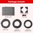 Black Magnetic Window Screen Adjustable Window Net 44x 48 Fiberglass Window Screen Mesh for House Windows with Magnets