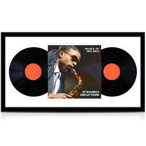 Qunclay 1 Pack 16x30 Inches Black Double Vinyl Record Frame with Double white white Matting Record Album Frames for 12x12 Lp Covers Vinyl Display for Home Office Wall Decor Qunclay 1 Pack 16x30 Inches Black Double Vinyl Record Frame with Double white white Matting Record Album Frames for 12x12 Lp Covers Vinyl Display for Home Office Wall Decor