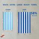 WILFA Extra Large Beach Towel - Oversized Mircofiber Beach Towel 40'' x 70'', XL Striped Lightweight Pool Towel, Big Cabana Swim Travel Towel for Adults Mens Women, Black