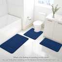 Arotive Memory Foam Bathroom Rug Mat 47x20, Ultra Soft and Absorbent Bath Mat, Machine Wash Dry, Comfortable Bath Rug Carpet for Bathroom Floor, Tub and Shower, Navy