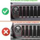 Grille Inserts & Headlight Cover for 2018-2022 Jeep Wrangler JL Sport & Sport S ONLY (Sky Blue)