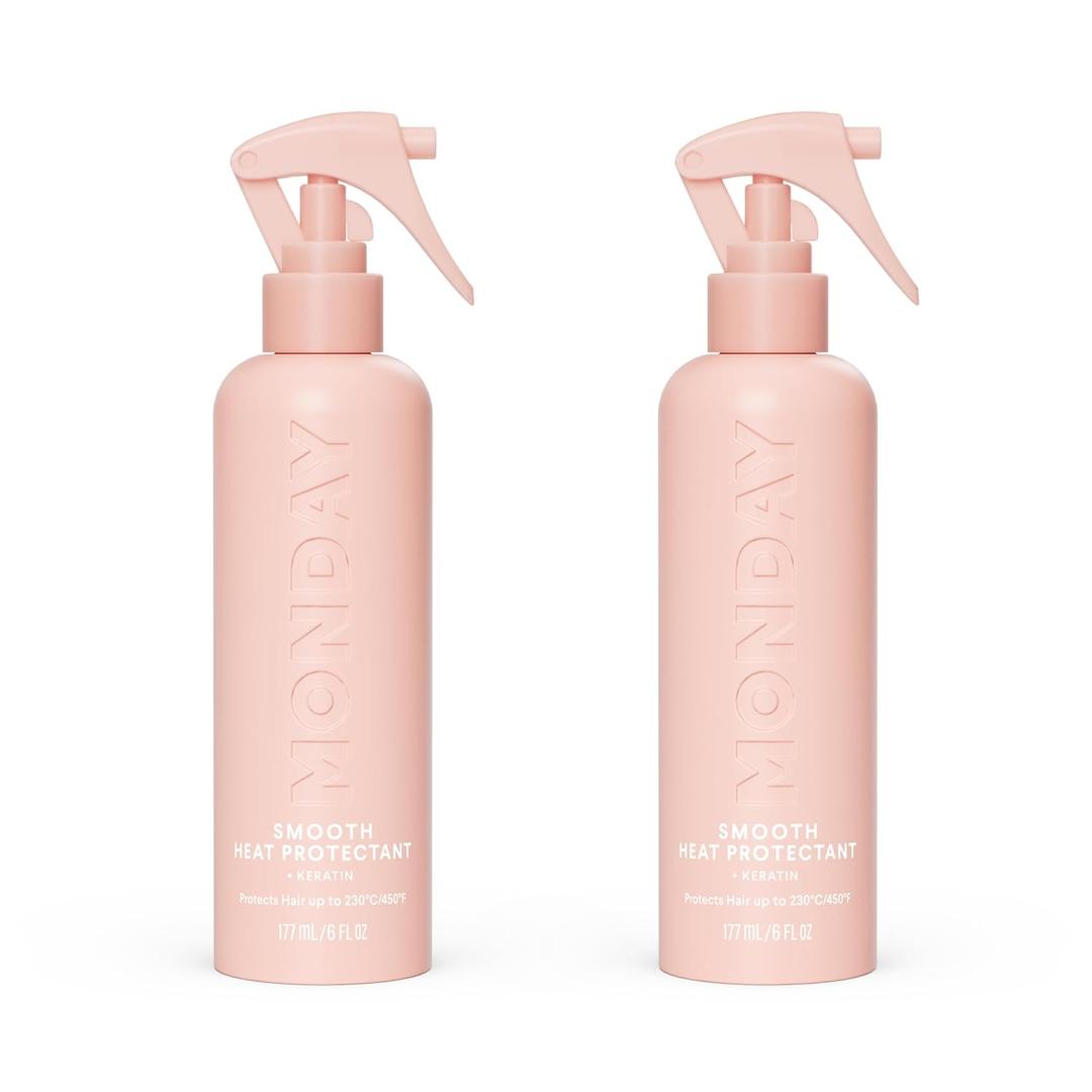 MONDAY HAIRCARE SMOOTH Heat Protectant with Keratin 6 oz for a Smooth, Polished Finish(Pack of 2)