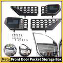 Automotive Metal Front Door Storage Organizer Pockets,Compatible For Wrangler JL JLU 4XE 2018-2024 (Black)