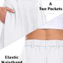 ELLEVEN Women's Business Casual Wide Leg Dress Pants, High Elastic Waisted Trousers with Pockets (White, S)