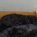GGIB Calming Dog Bed Fluffy Plush Dog Mat for Furniture Protector with Removable Washable Cover for Large Medium Small Dogs and Cats (Small,Black)