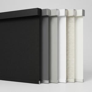 AOSKY Blackout Roller Shades Cordless Blinds for Windows, Free-Stop Shades with Valance, Thermal Insulated Fabric, UV Protection, Natural Woven Blinds for Home and Office (70" W x 72" H, Black)