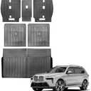 Vanseno 2nd Backrest Mat & Backrest Mat & Cargo Liner Compatible for 2019-2025 BMW X7 6/7 Seater All-Weather Rubber Mat Protector Black for 2019 2020 2021 2022 2023 2024 2025 BMW X7 Accessories
