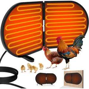 Large Chicken Coop Heater for Winter, 220 Watts Foldable Heat Chicken Heater, Waterproof Radiant Chicks Heaters for Coop, Heater with 2 Heating Plates for Chick Kitten Puppy Pets Animals