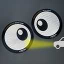 Noonnoon Reflective Sticker Warning Safety Eyes for Cars, Trucks, Heavy Vehicle, Trailer Made in South Korea (White Medium)