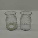 PATIKIL Clear Glass Flower Vase 4"x6",2 Pcs Large Mouth Geometric Faceted Decorative Vase for Home Office Decoration Dining Table Centerpieces Wedding Event, Transparent