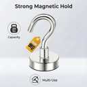 4 x Magnetic Hooks 10 Packs, 50Lbs Strong Magnetic Hooks, 10 Pcs Strong Locker Magnetic Hooks for Hanging