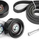 Tykick Serpentine Belt Tensioner Idler Pulley Drive Kit for Ford Ranger Mazda B3000 3.0L V6 1997-2006 Replaces 90K-38385A 38114 49385 38385 3L5Z6B209AA F2TZ6B209B 38001 12552361 6PK2243,K060882