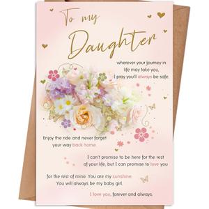 2 x Daughter Birthday Card, Birthday Card Gifts for Daughter, Birthday Gifts Adult for Her