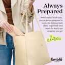 Embla Makeup Brush Holder Travel Cosmetic Case Pouch, Soft Silicone Cosmetic Bag Make Up Brushes Holder with Secure Snap Closure, Travel Makeup Brush Case, Flamingo