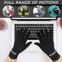 2 Pairs Compression Full Finger Arthritis Gloves, Copper Glove with Touch Screen Fingers for Everyday Support, Hand Joint Pain, Carpal Tunnel, Tendonitis, Trigger Finger, Fit for Men & Women (Medium)