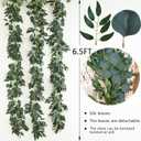3Pcs Fake Eucalyptus Vines, 6.5FT Silk Ivy Garland, Odorless Lush Green Leaves Artificial Hanging Plants, Boho Forest Greenery Decor for Home, Classroom, Wall,Party, Wedding Decoration