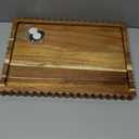 Lounsweer Acacia Wood Decorative Tray for Home Decor, 14'' x 10'' Wooden Serving Tray for Coffee Table Centerpiece Dining Kitchen Island Decoration Bathroom Counter Display (Brown)