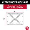 Taylor Made Dock Floats, Tough Shell, EPS Foam Filled Impact Resistant, UV-Resistant Black Polyethylene Shell Filled With EPS Foam, 24x36x12 335lb Buoyancy