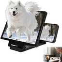 3D HD Big Screen Phone Magnifier, New Cell Phone Screen Magnifier, Foldable Design Screen Version for Movies and Videos, Lightweight Phones Magnifying Screen, Compatible with All Phones (Black)