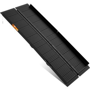 Black Aluminum Ramp 7FT, With Non-Slip Surface Wheelchair Ramp, Folding Portable Wheelchair Ramps for Home Steps,Scooter Ramp for Car, Stairs, Doorways, Curbs, 800 LBS Weight Capacity, 28.3" W x 84" L (7FT(Using height 7-21''))