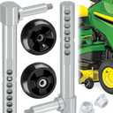 CheeMuii Lawn Mower Deck Gauge Wheel and Deck Arm Kit 2 Pcs Deck Wheels Replace for AM125172 2 Pcs Mower Deck Wheel Arm Replace for AM131288 AM131289