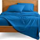 Bare Home Queen Sheet Set - 1800 Ultra-Soft Microfiber Queen Bed Sheets - Double Brushed - Deep Pockets - Easy Fit - 4 Piece Set - Bedding Sheets & Pillowcases (Queen, Medium Blue)