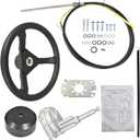 WFLNHB 10FT Boat Rotary Steering System Outboard Kit SS13710 Marine with Wheel