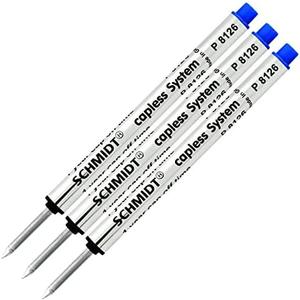 3 Pack - Schmidt P8126 Short Capless Rollerball - Blue Ink